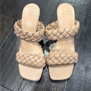 A New Day Women's Braided Beige Sandals
